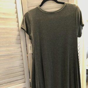 NWT Style and Co Jersey Knit T Shirt Dress Grey Petite Small